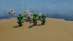 Yoshi island (big yoshi and eggs floating island)