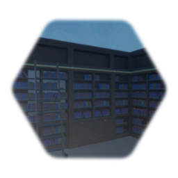 Library Bookshelf - Corner with Ladder