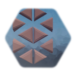 Symmetrical triangle shapes.