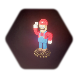 Pixel Mario Statue