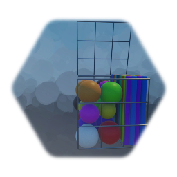 Beach/Pool Storefront container with balls and flotation tubes