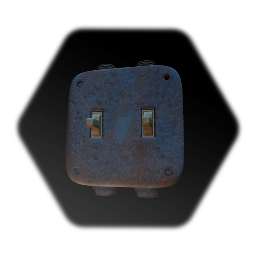 Grabbable Dual Rusty Light Switch With Logic and Plate
