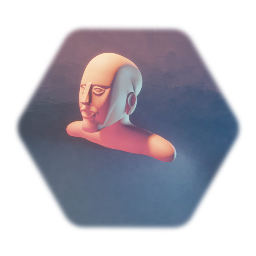 Block base head sculpture