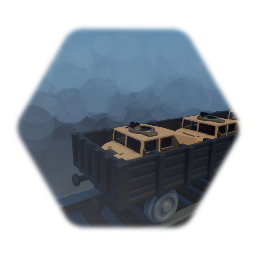 Flatcar w Humvees