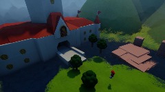 Outside Peach castle remake