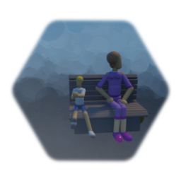Puppets - Posed/Animated - Mom and Son on Park Bench