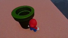 Mario enters the pipe