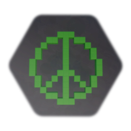 Peace Sign 7 - Green Cubes