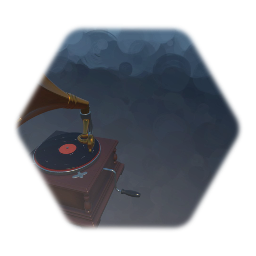 Vintage Gramophone with Animated  Lp Record
