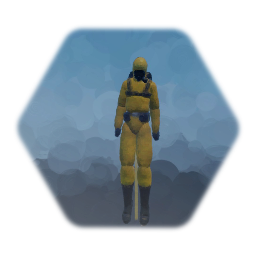 Hanging empty Hazmat suit (Paint)