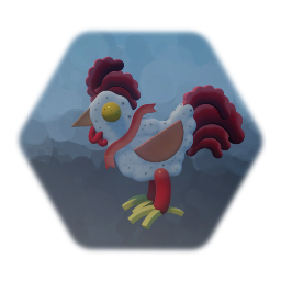 Rooster made of Fried Egg