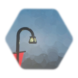 Lamp post with flags