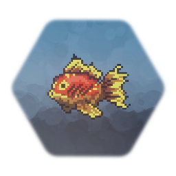 Pixel Goldfish in aquarium