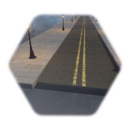 Straight Road w/ Pavement and Lights