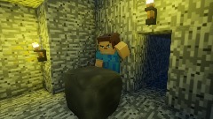 Steve trys to mine bedrock but never does