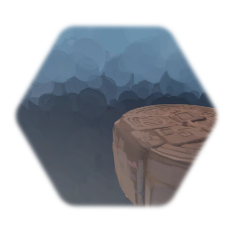 Ancient Temple Cylinder with Graffiti