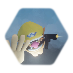 Wario with a gun
