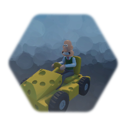 Wallace in a go kart