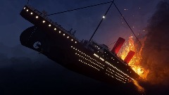 My Animation Test of Sinking ship on fire