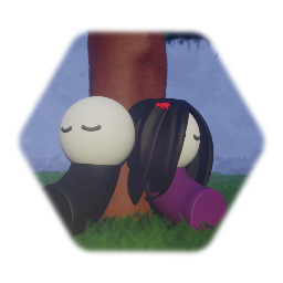 Emo Couple Sleeping Under A Tree