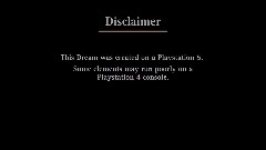 PS5 Disclaimer Screen