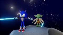 Sonic VS Yoda Lightsaber duel.