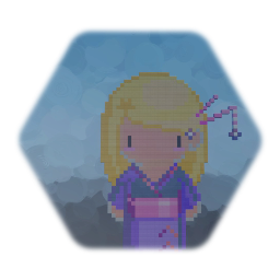 Blonde Kokeshi - Pixel Art
