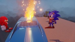 Sonics car is on fire