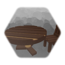 Simple Wooden Table & Chair