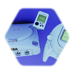 Sega Dreamcast, controller, and the visual memory unit (VMU)