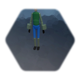 2-D Military Gun Cyborg