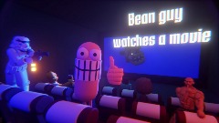 Bean guy watches a movie