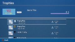 Remixable PlayStation Trophy menu with instructions