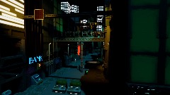 Cyberpunk City Background Scene