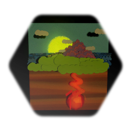 Mountain cutout scene