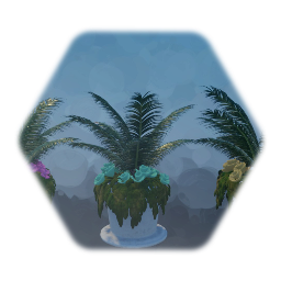 Palm with Flowers Potted Plants