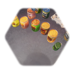 Tinned food and egg carton