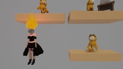 Fluffy hitting on Garfield