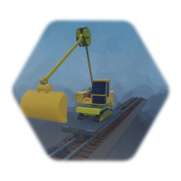 White pass flatbed with excavator