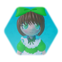 A green doll