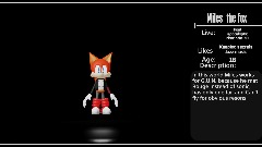 Miles the fox information screen