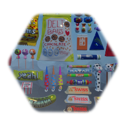 50 Wrapped candy, sweets, chocolates, etc. / 50 golosinas