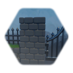 Stone and Metal Fence