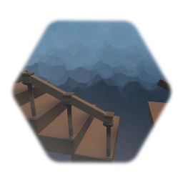 Wooden stair with single bannister