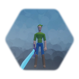 Sword fighter with blue light master sword