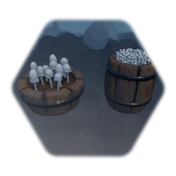 Mushrooms in Barrel Planters