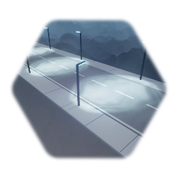 Street W/ Sidewalk and Lights