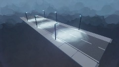 Street W/ Sidewalk and Lights