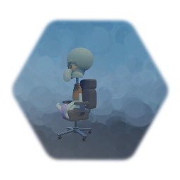 Spinning Squidward in a chair