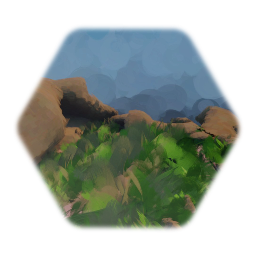 Flat Terrain with Boulders and Grass